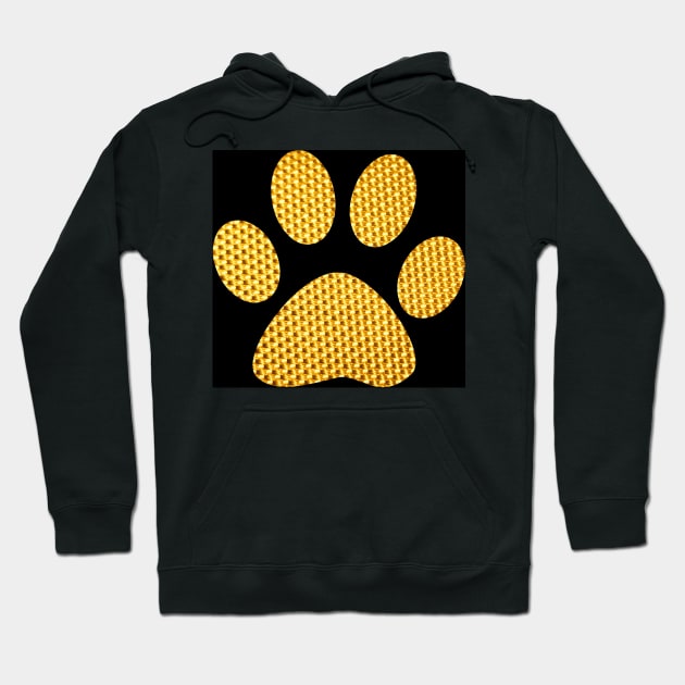 Golden Dog footprint-Black Hoodie by YamyMorrell